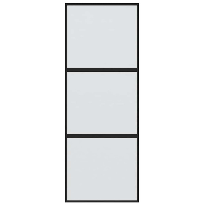 Drsna vrata črna 76x205 cm kaljeno steklo in aluminij